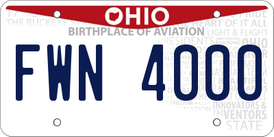 OH license plate FWN4000