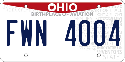 OH license plate FWN4004