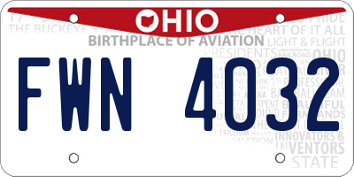 OH license plate FWN4032