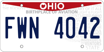 OH license plate FWN4042