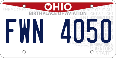 OH license plate FWN4050