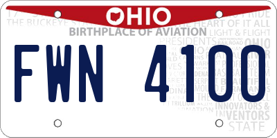 OH license plate FWN4100