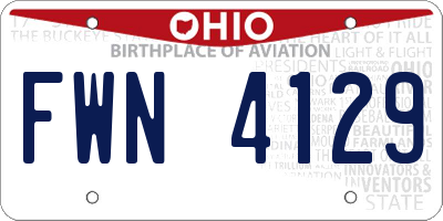 OH license plate FWN4129