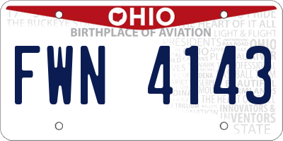 OH license plate FWN4143