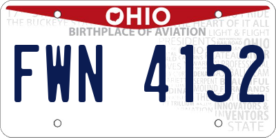 OH license plate FWN4152
