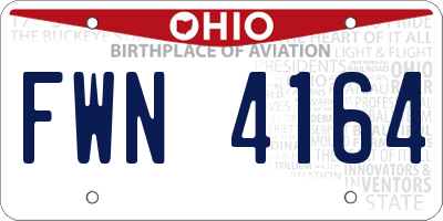 OH license plate FWN4164