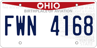 OH license plate FWN4168