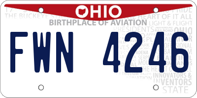 OH license plate FWN4246