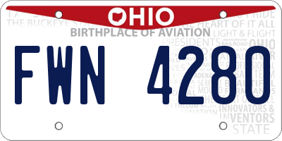 OH license plate FWN4280