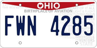 OH license plate FWN4285