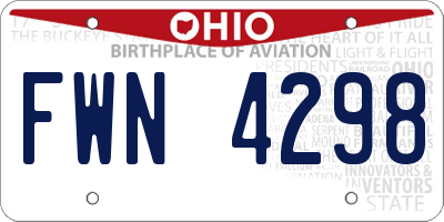 OH license plate FWN4298