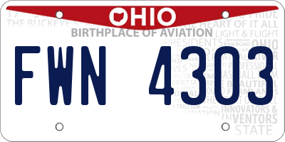 OH license plate FWN4303