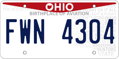 OH license plate FWN4304