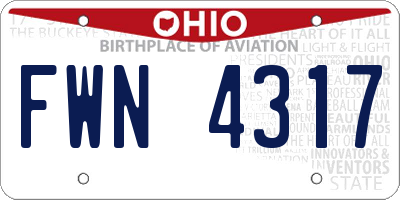 OH license plate FWN4317