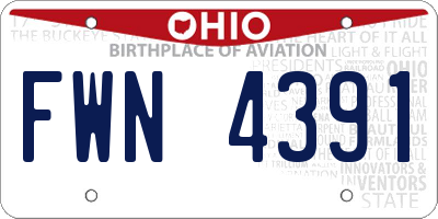 OH license plate FWN4391