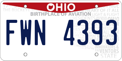 OH license plate FWN4393