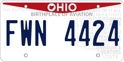 OH license plate FWN4424