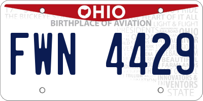 OH license plate FWN4429