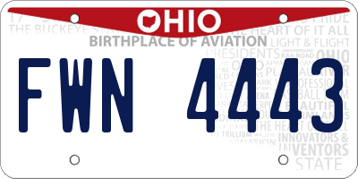 OH license plate FWN4443
