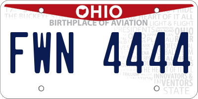 OH license plate FWN4444