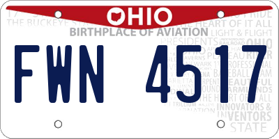OH license plate FWN4517