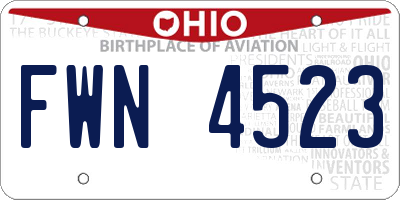 OH license plate FWN4523