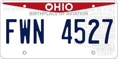 OH license plate FWN4527