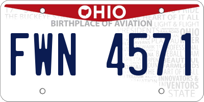 OH license plate FWN4571