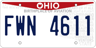 OH license plate FWN4611