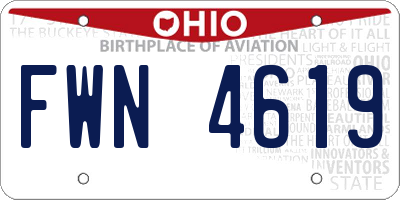 OH license plate FWN4619