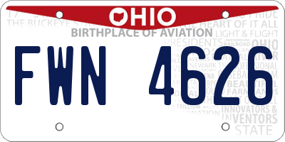 OH license plate FWN4626
