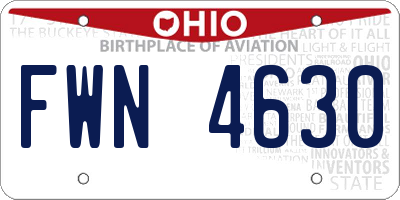 OH license plate FWN4630