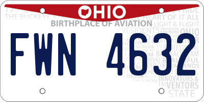 OH license plate FWN4632