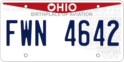 OH license plate FWN4642