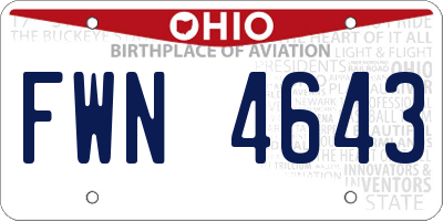 OH license plate FWN4643