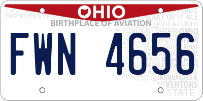 OH license plate FWN4656