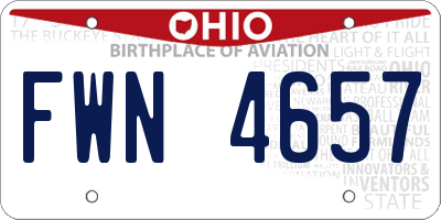 OH license plate FWN4657