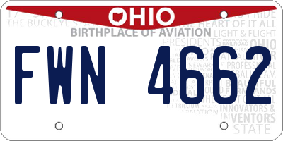 OH license plate FWN4662