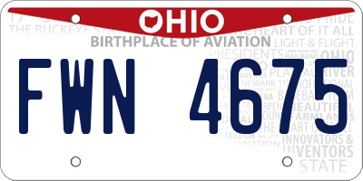OH license plate FWN4675