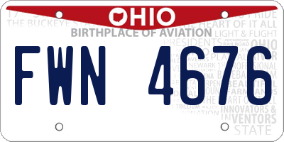 OH license plate FWN4676
