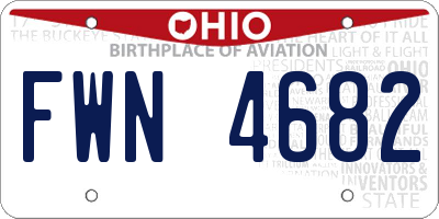 OH license plate FWN4682