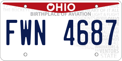 OH license plate FWN4687