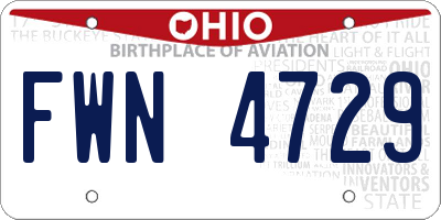OH license plate FWN4729