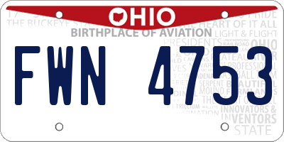 OH license plate FWN4753