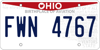 OH license plate FWN4767
