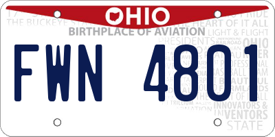 OH license plate FWN4801