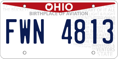 OH license plate FWN4813