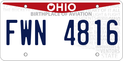 OH license plate FWN4816