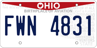 OH license plate FWN4831