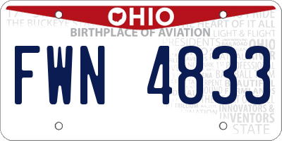 OH license plate FWN4833